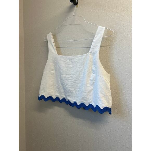 BTFBM Skirt Set Sleeveless Rick Rack Trim Cropped Tank Top Tiered A-line Maxi - Picture 8 of 11